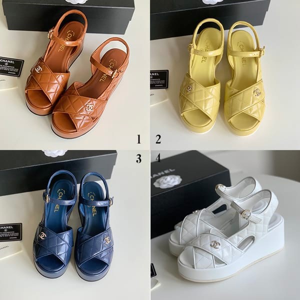 Attention ★ Chanel Replica CC Mark Platform Sandals Mules 4 Colors shn39191