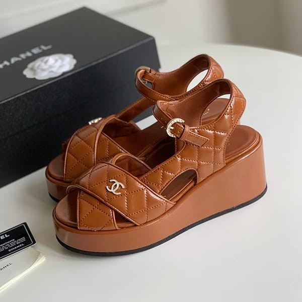 Attention ★ Chanel Replica CC Mark Platform Sandals Mules 4 Colors shn39191