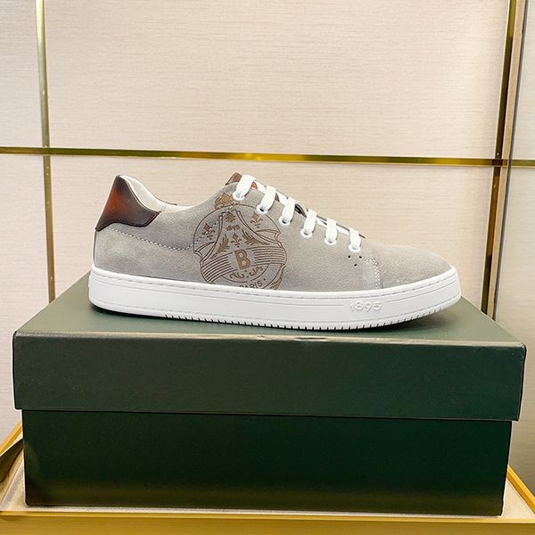 Very popular! [Berluti knockoff] Playtime Scritto leather sneakers in grey bev83326