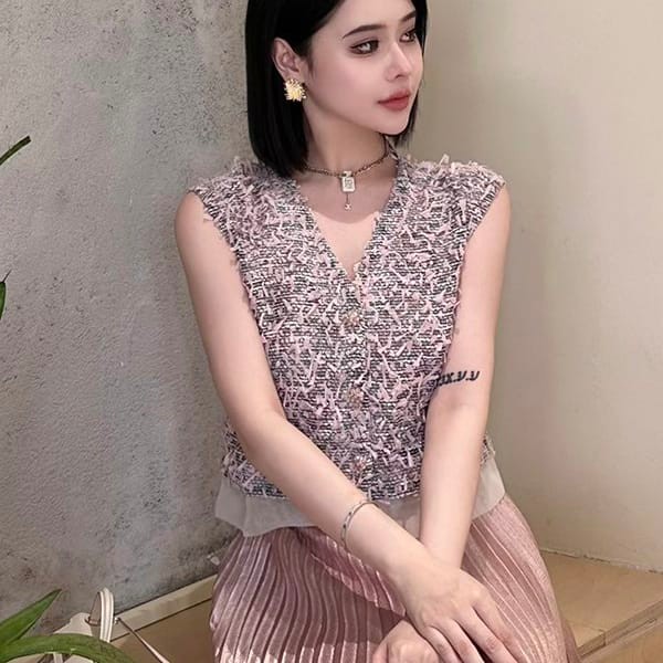 A nice Chanel vest ecru multicolor replica shz35481