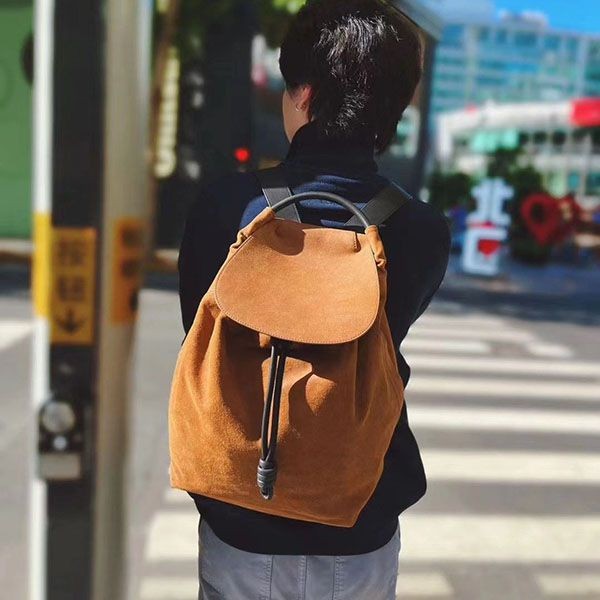 Popularity is rising fast Loewe Flamenco Backpack Replica Press Suede loa05130