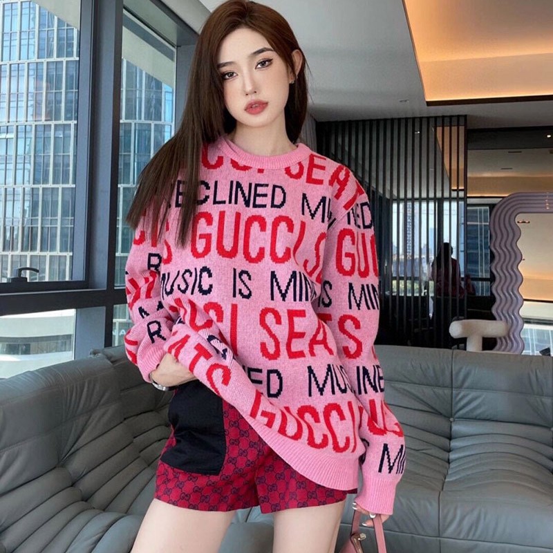 Not available in Japan Gucci 100th Anniversary Sweater Wool Tops Fake Logo Ready-to-Wear gur11055 Not available in Japan Gucci 100th Anniversary Sweater Wool Tops Fake Logo Ready-to-Wear gur11055
