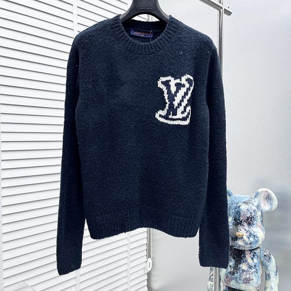 Love at first sight? Louis Vuitton LV Intarsia crew neck replica sweater 1A96KI