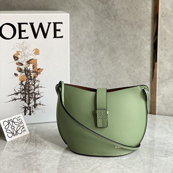 Classic Loewe Molded Bucket Bag Replica Logo Calfskin lom32273