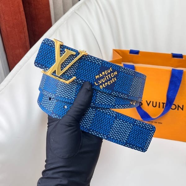 n-grade Recommended Louis Vuitton Parody Reversible Pastel Damier 40mm Leather Belt M8645Q