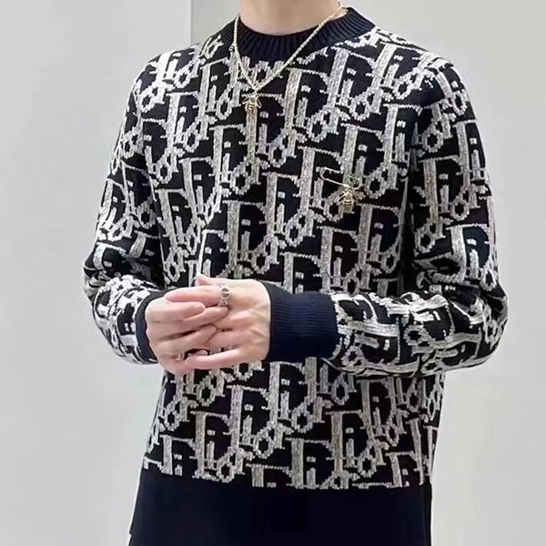 Very popular: Dior Oblique wool jacquard sweater replica 193M638AT393_C581 Very popular: Dior Oblique wool jacquard sweater replica 193M638AT393_C581