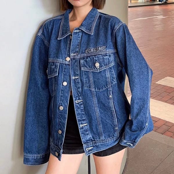 Sold out Supreme Smurf Denim Trucker Jacket Replica Shr08099