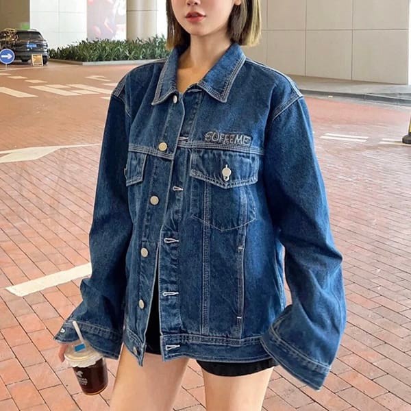 Sold out Supreme Smurf Denim Trucker Jacket Replica Shr08099