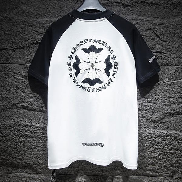 Recommended Chrome Hearts Color Block Cross Leather Short Sleeve T-Shirt Replica Kuv16498