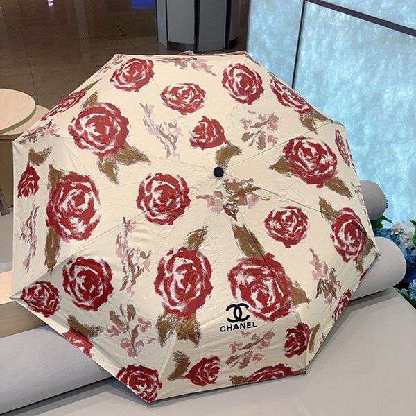 Chanel rain and shine folding umbrella replica ☆ rose pattern shr28152