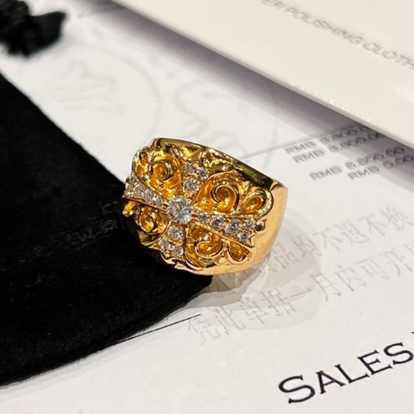 Chrome Hearts Keeper Ring Replica 22K Gold Kuv76353