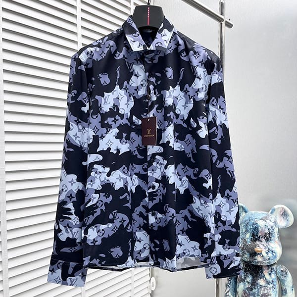 Love at first sight? Louis Vuitton long sleeve printed cotton shirt parody vut74054