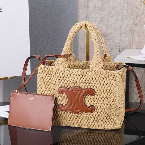 Celine Replica Small Cabas Tais in Raffia and Calfskin 116302FF7 Celine Replica Small Cabas Tais in Raffia and Calfskin 116302FF7