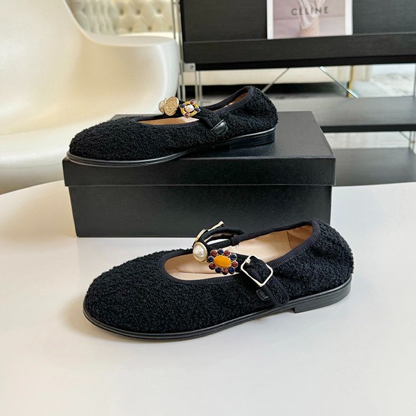 24A Chanel CC Mary Jane Ballet Flats Fake Charm Strap G45778