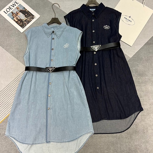 ★Popular in Japan! Prada logo cotton denim shirt replica in 2 colors puz00303 ★Popular in Japan! Prada logo cotton denim shirt replica in 2 colors puz00303