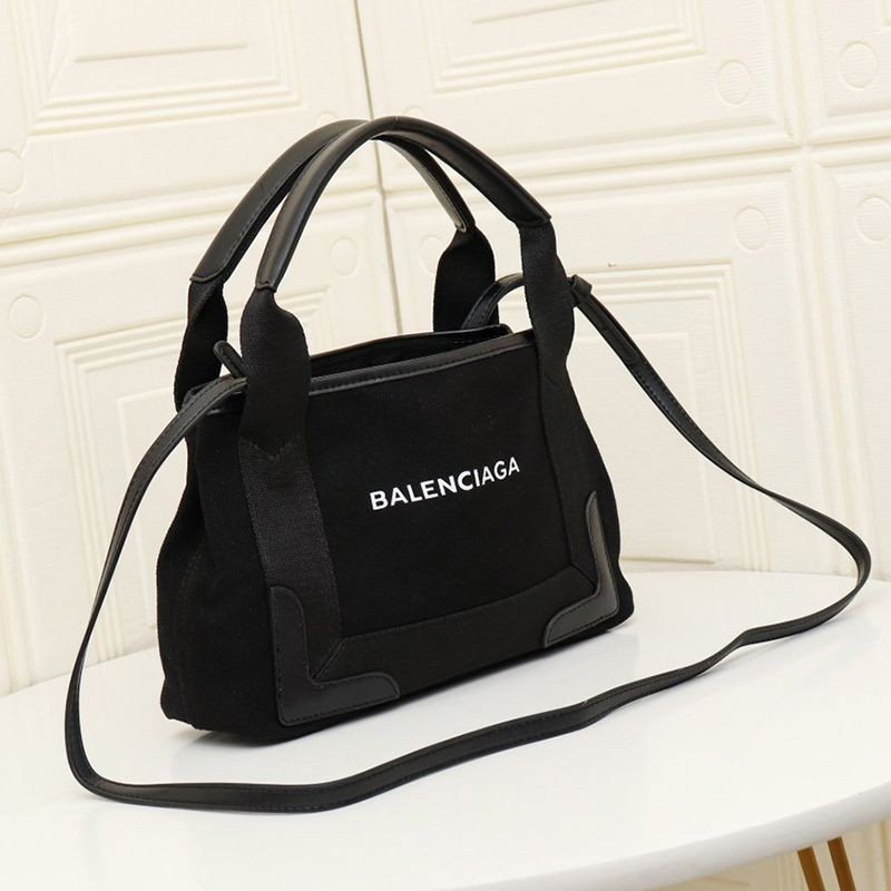 [Immediate Delivery] Balenciaga Navy Cabas Replica XS 2WAY Tote Bag Black x Black ban70970