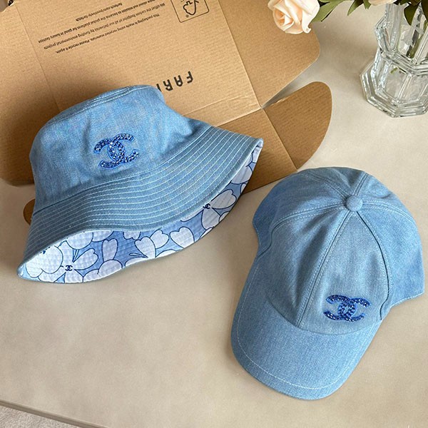 Luxury brand Chanel denim bucket hat replica reversible shd34141 Luxury brand Chanel denim bucket hat replica reversible shd34141