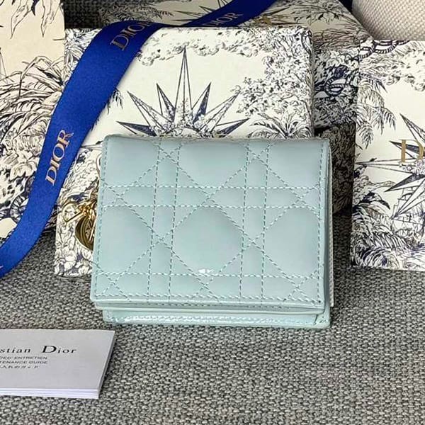 Rare Lady Dior replica flap card case with charm deq18530 Rare Lady Dior replica flap card case with charm deq18530