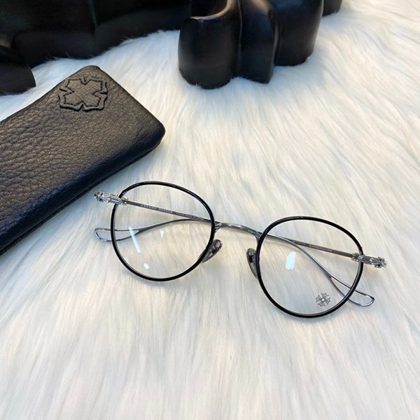 CHROME HEARTS CH CROSS ROUND GLASSES COPY CLEAR KUG96713