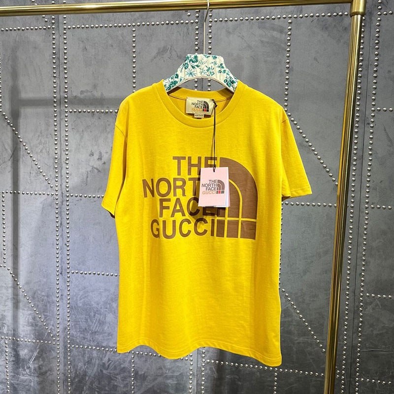 No.1 Popular Gucci T-shirt Tops North Face Fake Oversized Yellow New Gucci noh21570