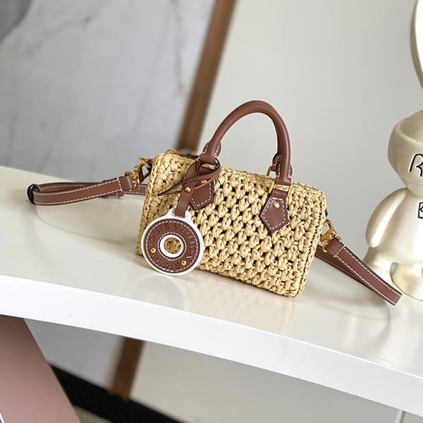 n-grade recommended Louis Vuitton Raffia Nano Speedy replica M83525