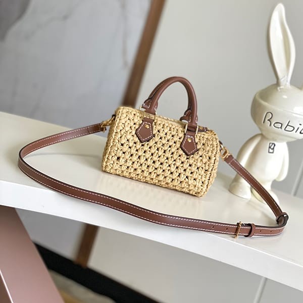 n-grade recommended Louis Vuitton Raffia Nano Speedy replica M83525