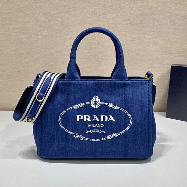 Rare Prada hand tote bag replica CANAPA embossed logo puh30975