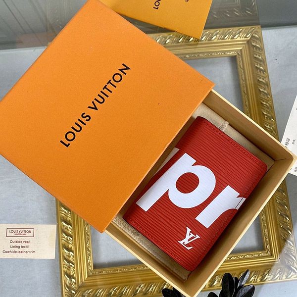 Popular item! Supreme x Louis Vuitton Super Copy Collaboration Epi Card Case [Organizer de Poche] M67714