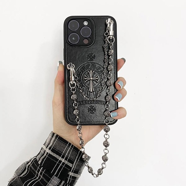 Very popular! Chrome Hearts iPhone 16 case replica CH Cross Chain Strap Kul39845