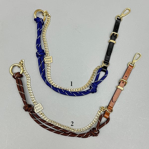 Express Shipping Miu Miu Logo Leather x Cord Metal Trick Fake 2 Colors myx00468