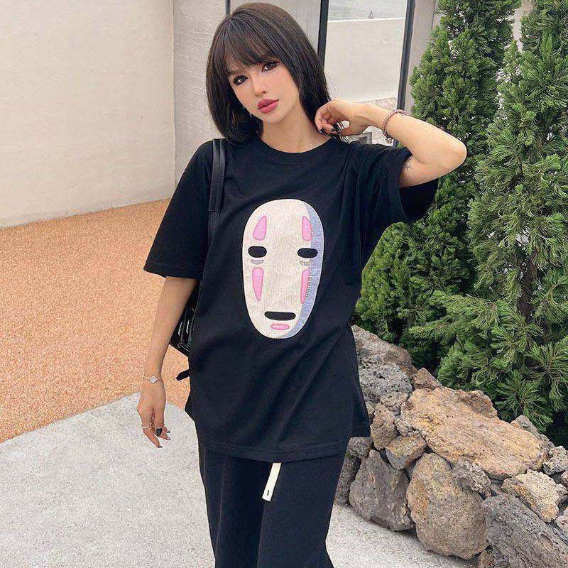 Hard to find [Loewe x Studio Ghibli fake] No-Face crew neck T-shirt lox58214
