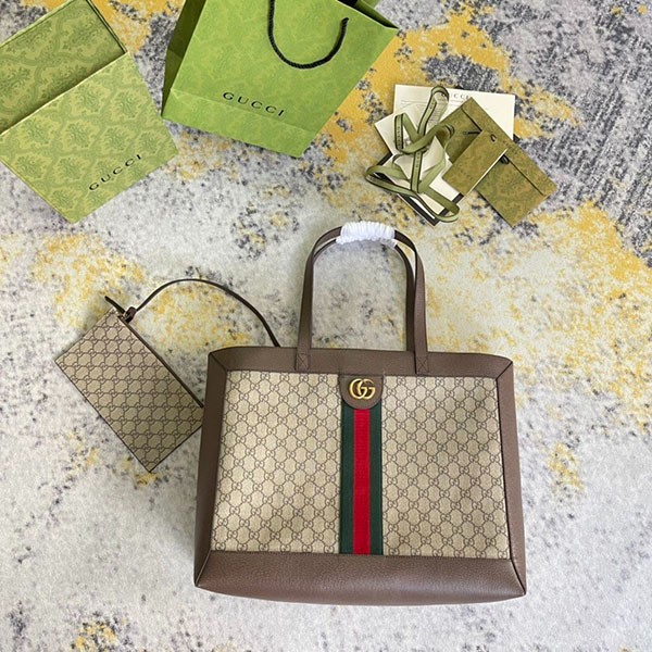 Gucci Ophidia GG Tote Bag Replica Fabric Leather gum22006 Gucci Ophidia GG Tote Bag Replica Fabric Leather gum22006