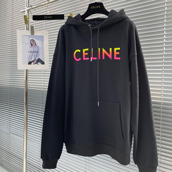 Celine ★ Logo Hooded Loose Sweatshirt Replica Cew82208