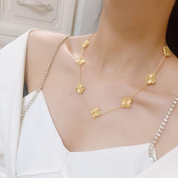 Van Cleef & Arpels Vintage Alhambra Necklace Replica, 10 Motifs vam47691 Van Cleef & Arpels Vintage Alhambra Necklace Replica, 10 Motifs vam47691