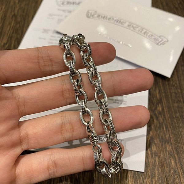 N grade recommended chrome hearts replica logo chain bracelet silver Kut28215
