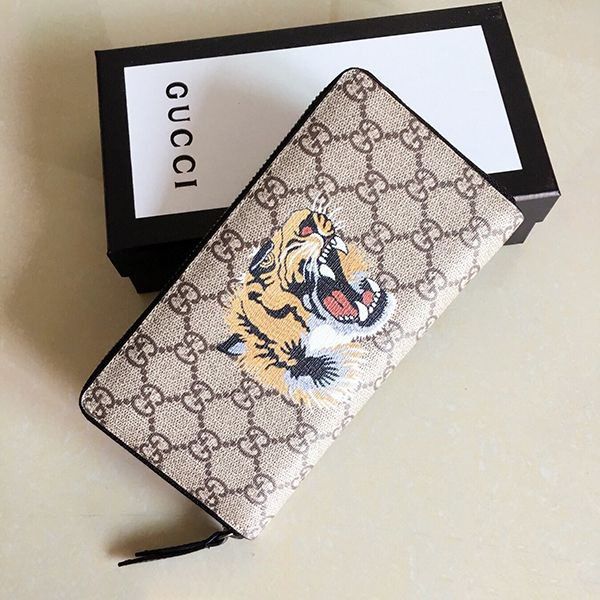 Gucci Animal Print Fake Zipper Long Wallet gg210820045