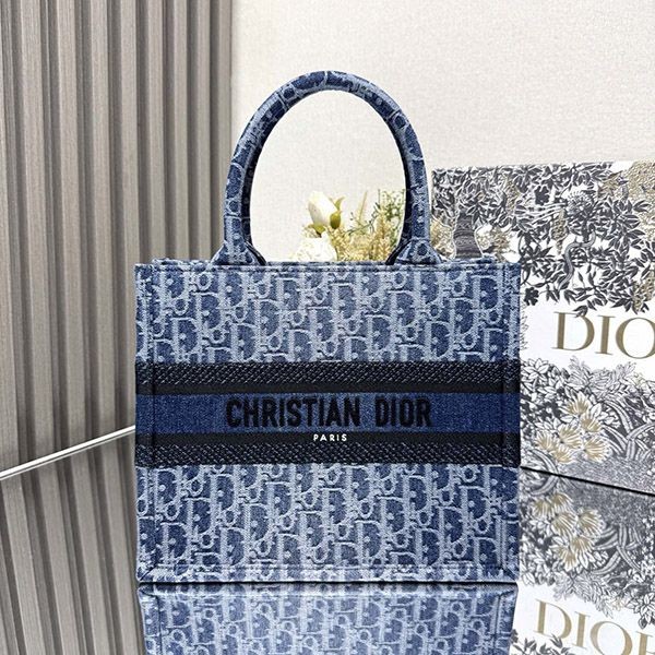 Rare Dior bag replica medium denim oblique dex02410