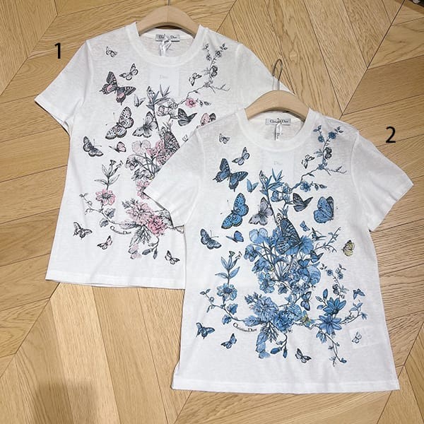 Free shipping Dior butterfly x floral print T-shirt replica Toile de Jouy Mexican cotton 2 colors dek64390 Free shipping Dior butterfly x floral print T-shirt replica Toile de Jouy Mexican cotton 2 colors dek64390