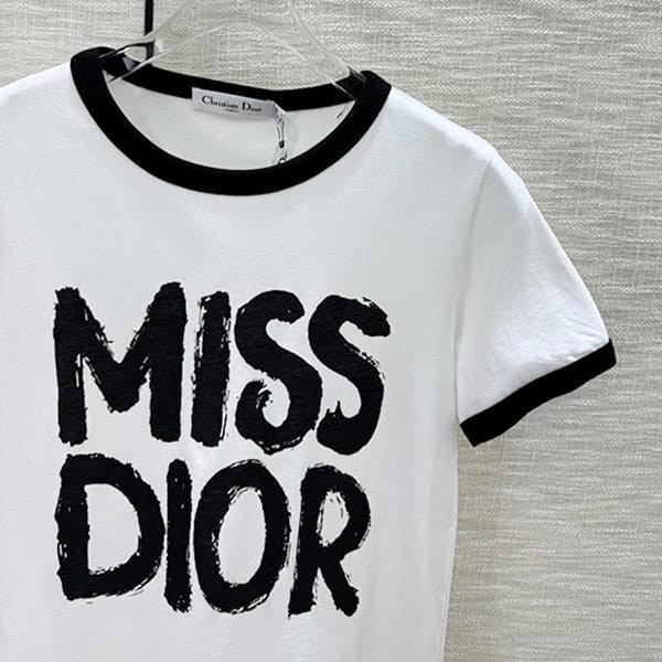 Free shipping Miss Dior copy graffiti cotton linen jersey T-shirt 3 colors det91675