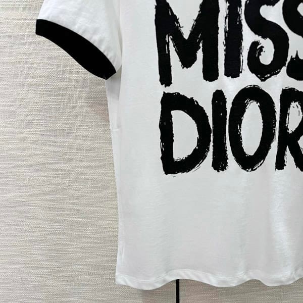 Free shipping Miss Dior copy graffiti cotton linen jersey T-shirt 3 colors det91675