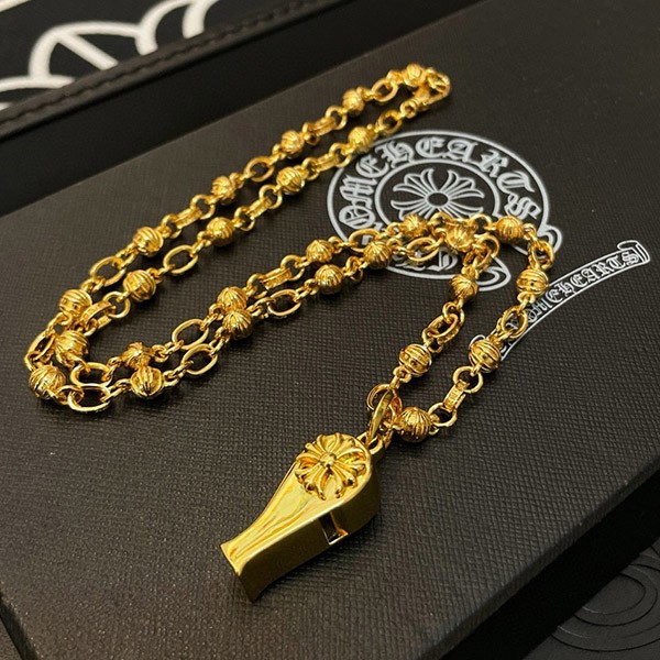 CHROME HEARTS Replica 22K Tiny CH Cross Whistle Long Cross Ball Chain Kuu77538