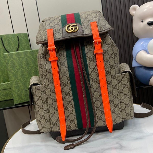 ◆Gucci 24SS◆GG Leather Trimmed Backpack Replica/Multicolor◆ gur30094