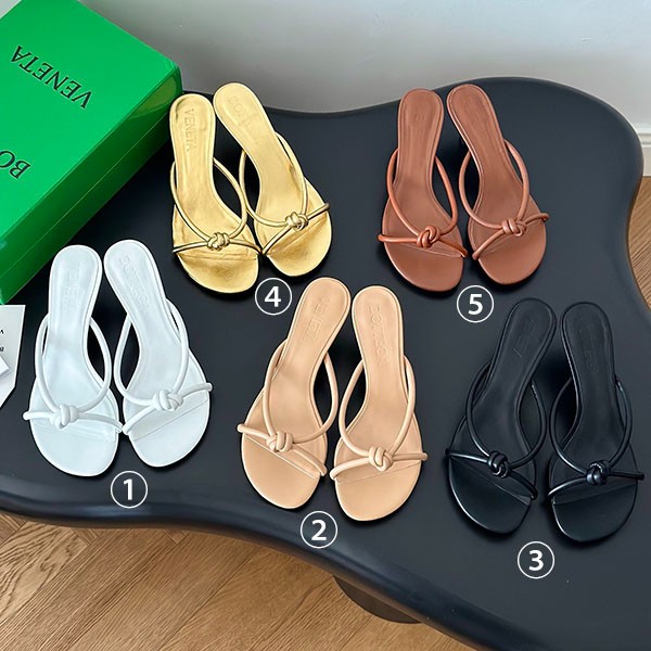 Bottega Veneta Replica Blink Mules Knot Lamb High Heels 5 Colors 775418V3H