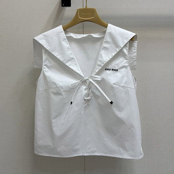 Free shipping Miu Miu poplin top replica mya91201