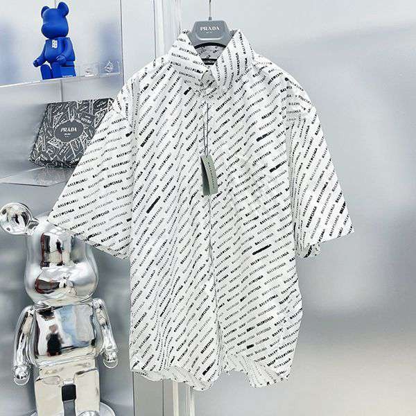 Balenciaga Replica BB Monogram Logo Oversized Shirt ban17857 Balenciaga Replica BB Monogram Logo Oversized Shirt ban17857