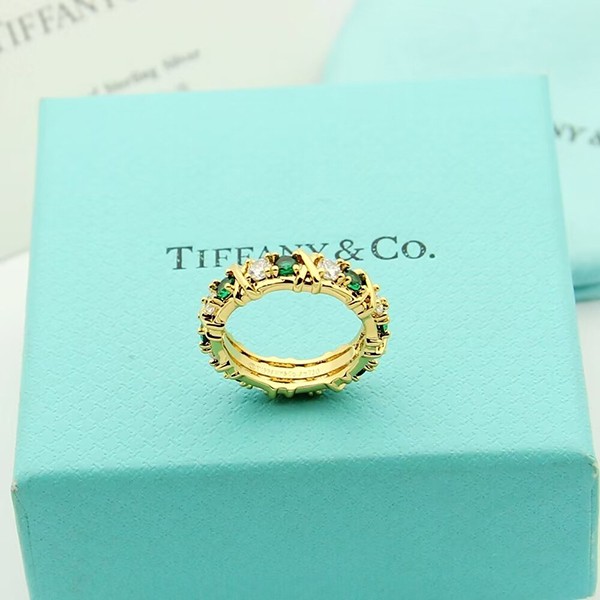 Tiffany Schlumberger ring replica emerald diamond Tiu93489