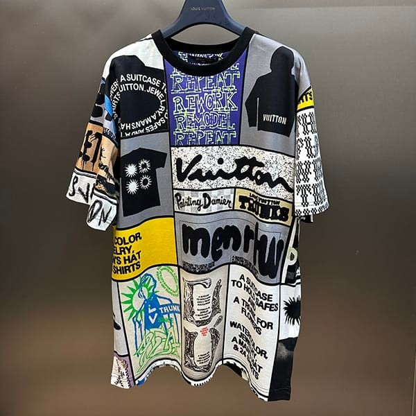 New sale Louis Vuitton replica printed cotton short sleeve T-shirt 1AFB87