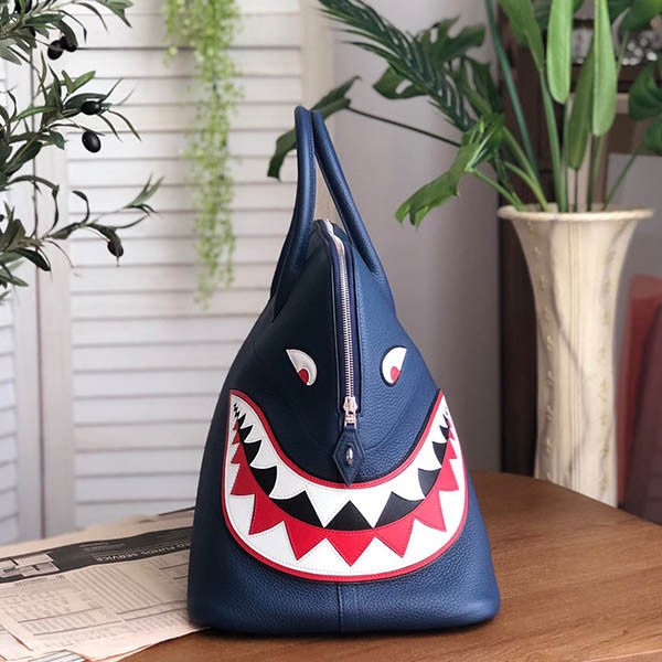 Only one available! Hermes Bolide Shark replica 45cm Blue Nuit ert71674