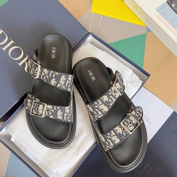 [Very easy to use] Dior Aqua Sandals Replica Oblique Logo dey00518