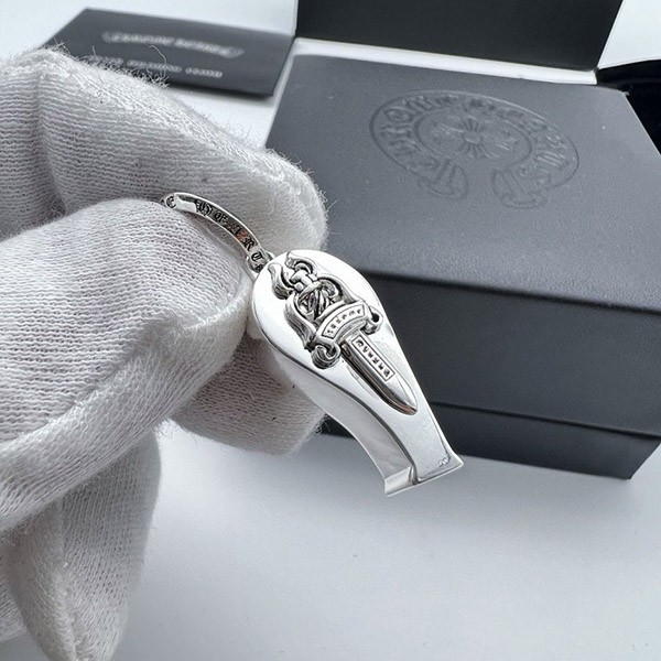 CHROME HEARTS FAKE 22K GOLD Dagger/Whistle Charm Long Cross Ball Chain Kun34574